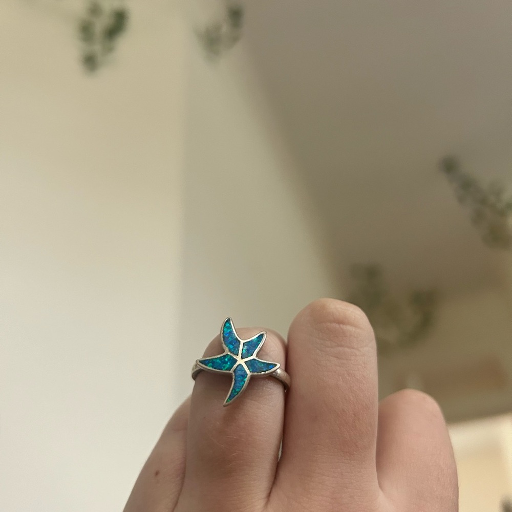 Blue Starfish Ring